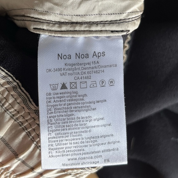 Noa Noa Relaxed Fit Boho Flowy Ruffle Black Pants with Elastic Waist – Size 40 - Picture 8 of 9